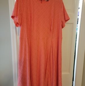 Hutch coral eyelet fit and flare dress size 1x